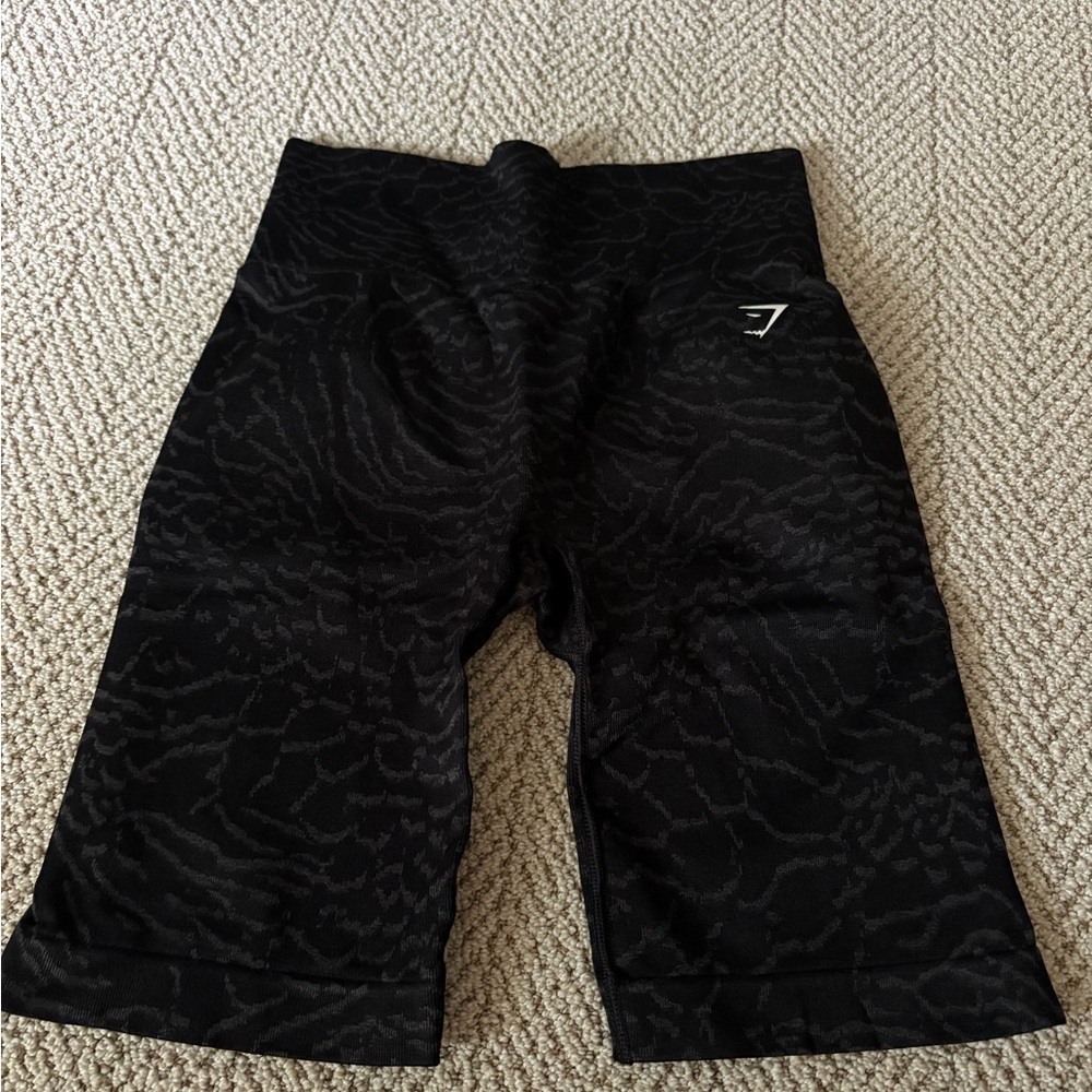 Gymshark Black Patterned Bike Shorts